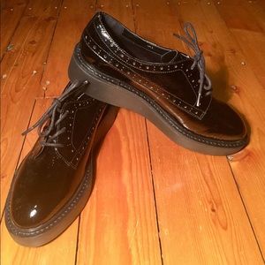 Derbies platform black patent leather